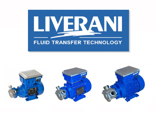 Liverani Miniverter impellor pumps with the liverani pump logo