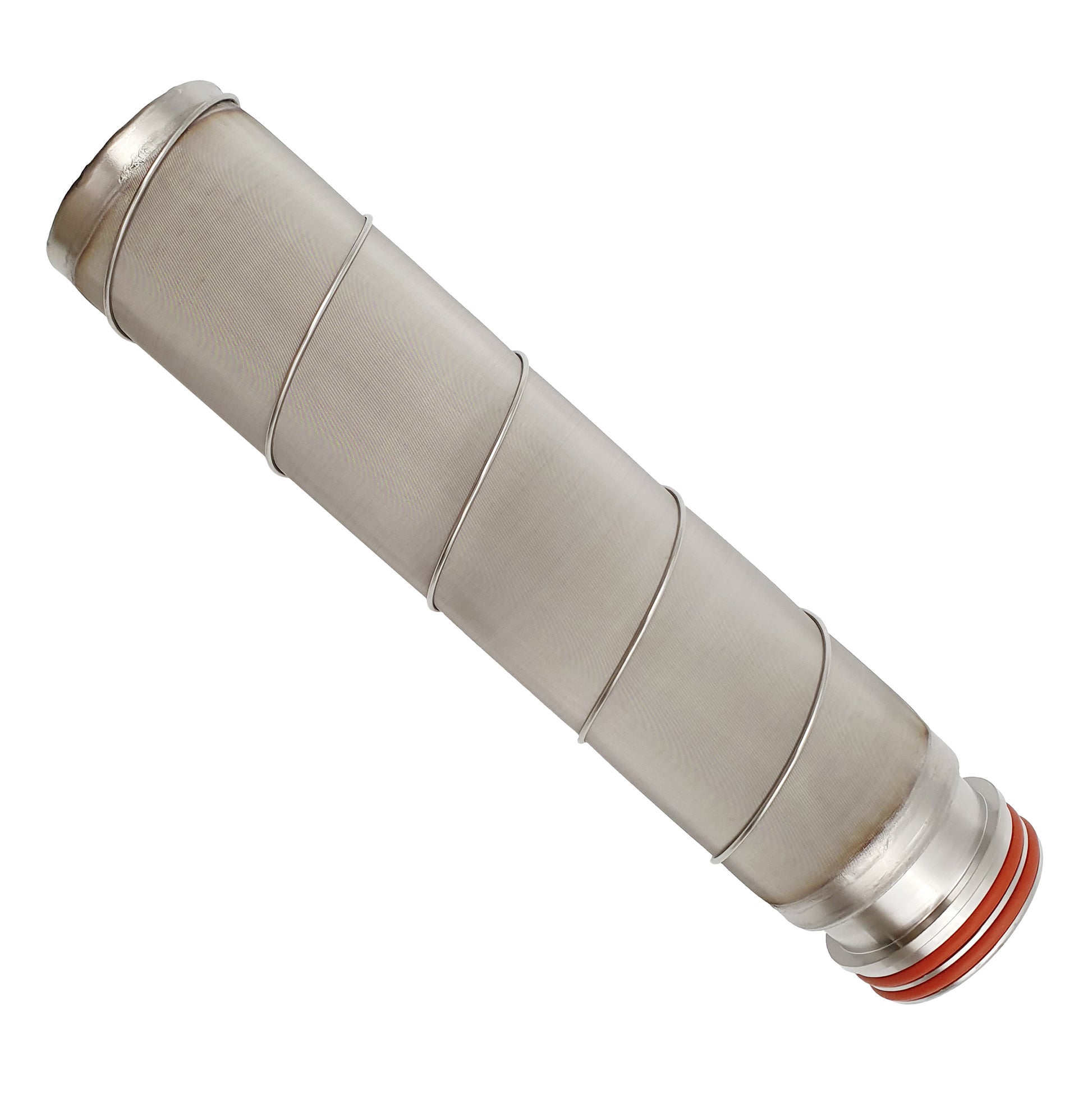 SS filter cartridge with a red accent on a white background
