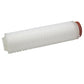 White filter cartridge with red end cap on a white background