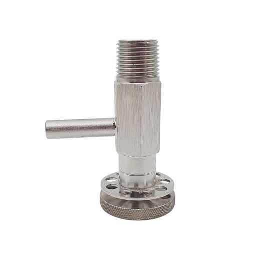 Metal valve or fitting on a white background
