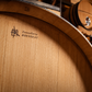 close up of a wine barrel with tonnellerie rousseau brand name
