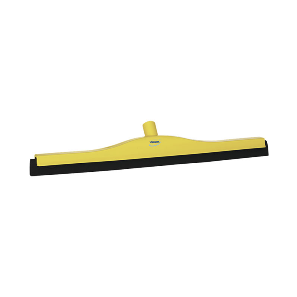 A yellow and black rubber squeegee with a yellow handle, shown horizontally against a plain white background.