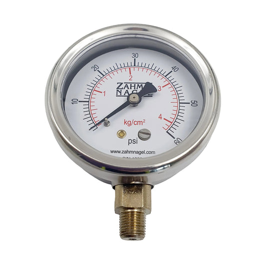 Pressure gauge with Zahn Nagel branding on a white background