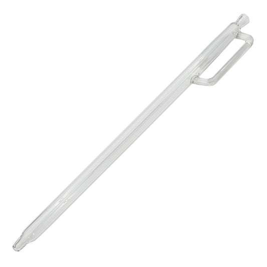 glass barrel thief 49cm long on white background