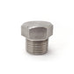 Metal hex bolt on a white background