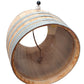 stainless steel curved barrel mixer inside wooden wine barrel
