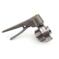 Metal valve with handle on a white background