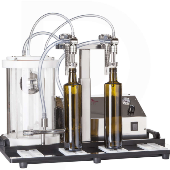 tenco enolmaster twin head bottle filler with bottles