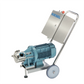 Kiesel industrial pump with a blue motor, stainless steel components, and a wheeled cart on a white background.