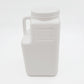 White plastic container with a lid on a white background