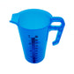 Blue measuring cup with handles on a white background