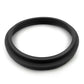 Black rubber gasket on a white background