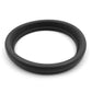 Black rubber gasket on a white background