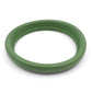 Green rubber gasket on a white background