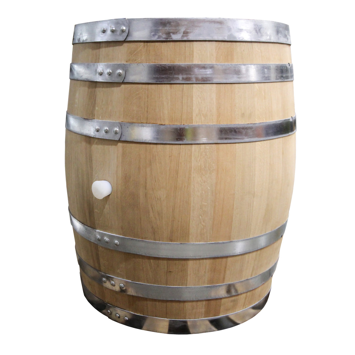 Row of Rousseau French oak barriques in a New Zealand winery cellar