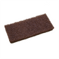 A rectangular brown scourer pad with a textured, porous surface, shown on a plain white background.