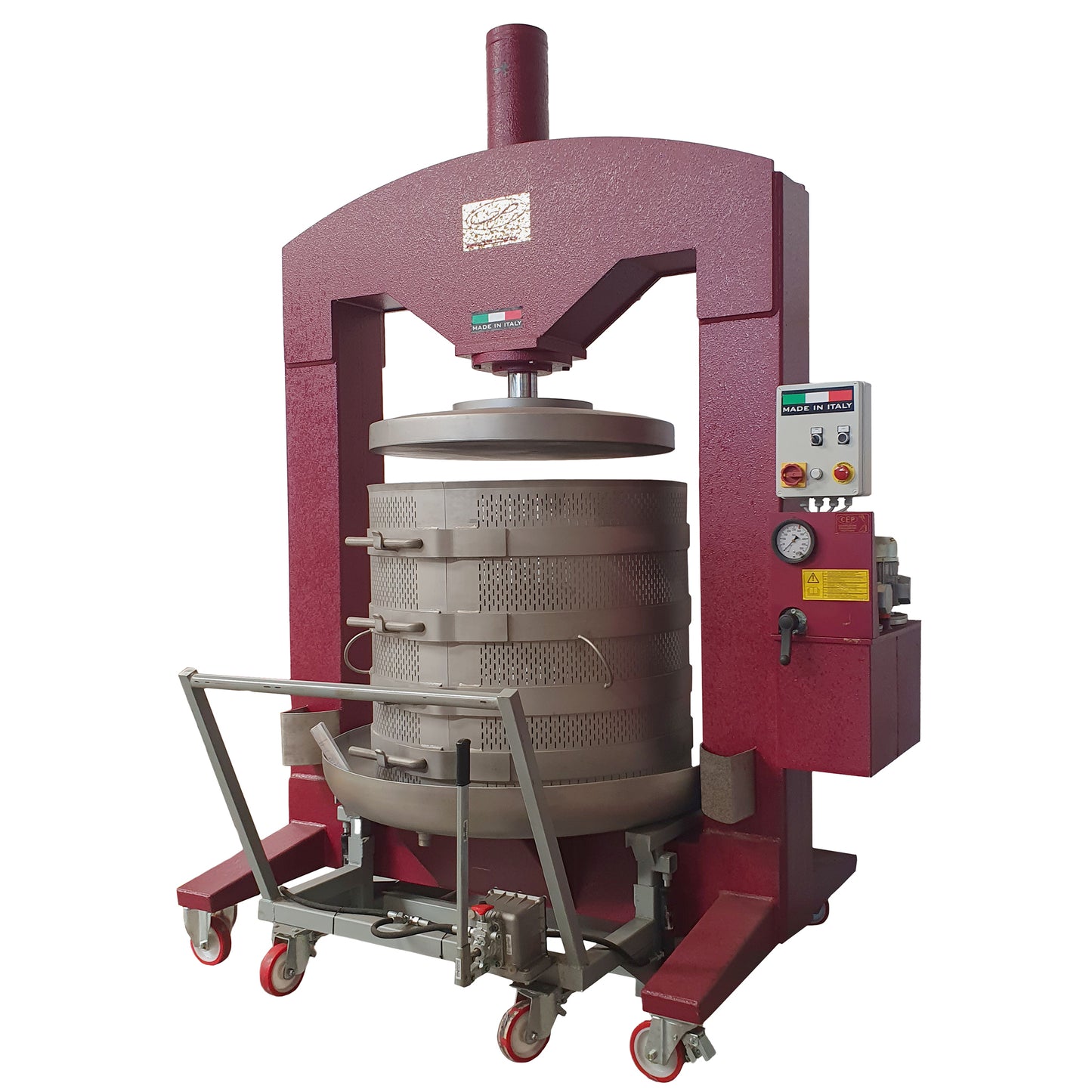 sirio 100 wine press with stainless steel cage