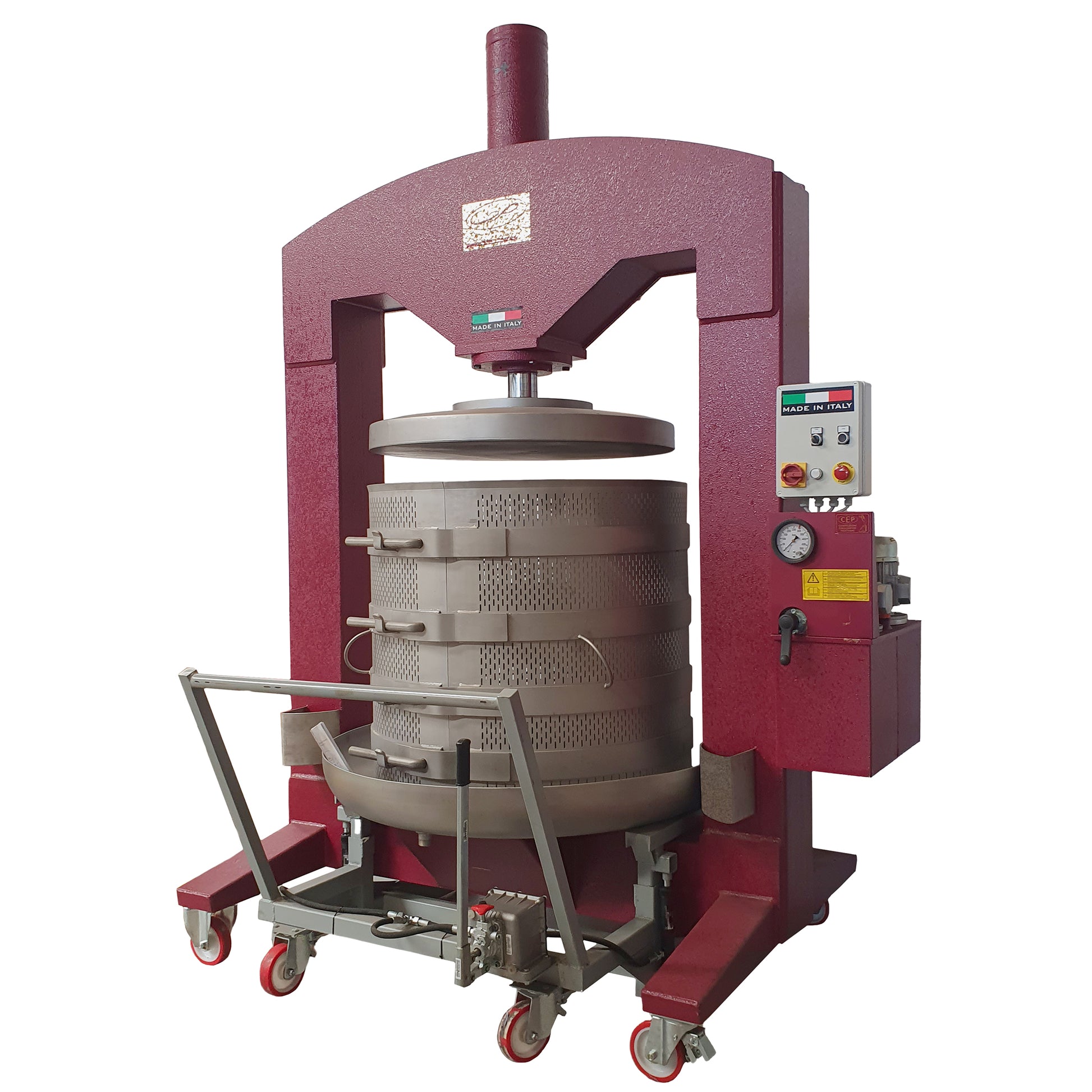 sirio 100 wine press with stainless steel cage