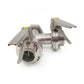 Stainless steel valve on a white background