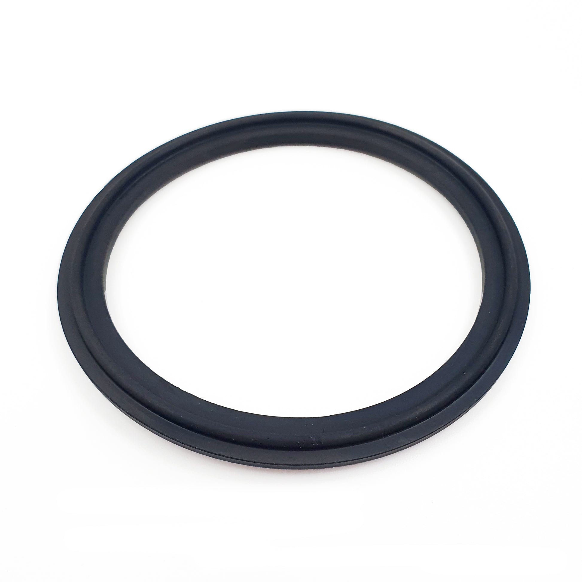 Black rubber ring on a white background