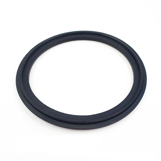 Black rubber ring on a white background